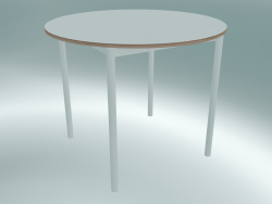 Tavolo tondo Base ⌀90 cm (Bianco, Compensato, Bianco)