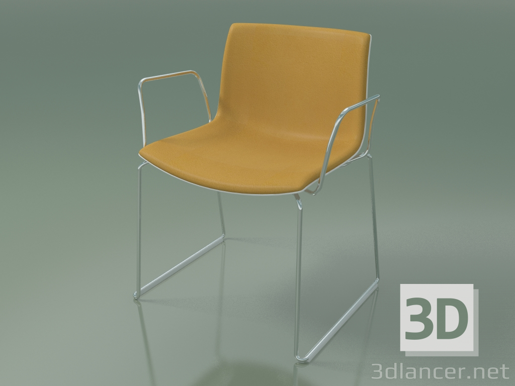 3D Modell Stuhl 2076 (auf Schienen, mit Armlehnen, mit Frontverkleidung, Polypropylen PO00401) - Vorschau