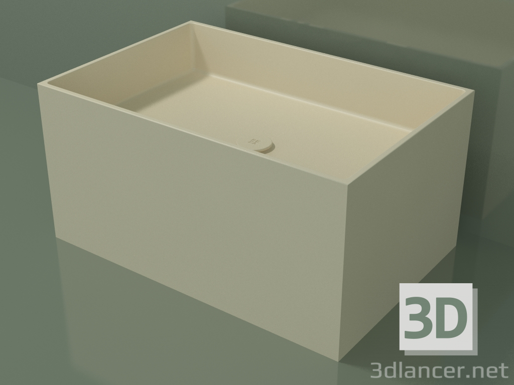 3D Modell Arbeitsplatte Waschbecken (01UN42301, Knochen C39, L 72, P 48, H 36 cm) - Vorschau