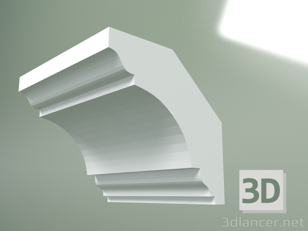 modello 3D Cornicione in gesso (zoccolo a soffitto) KT201 - anteprima