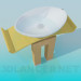 3D Modell Ovale Waschbecken mit geschwungenen Ständer - Vorschau
