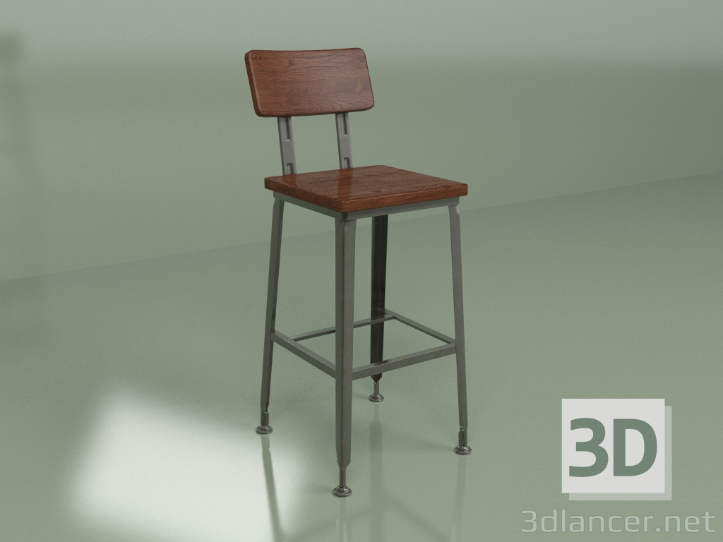 3D modeli Bar taburesi Hans (kahverengi) - önizleme