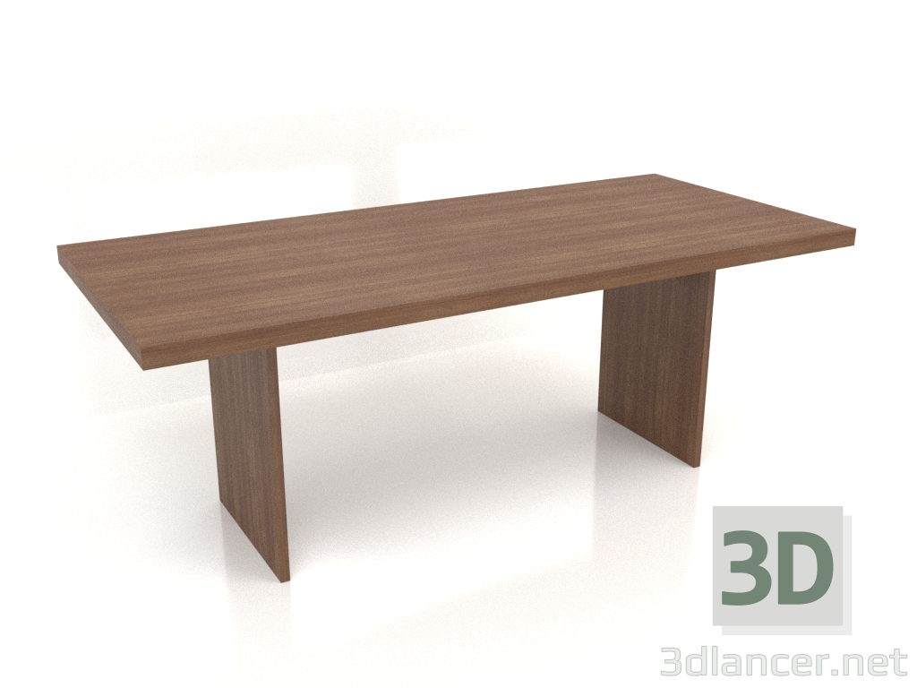 modello 3D Tavolo da pranzo DT 13 (2000x900x750, legno marrone chiaro) - anteprima