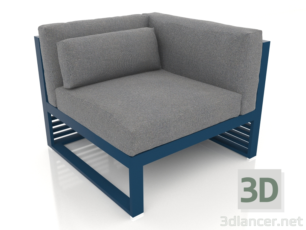 modèle 3D Canapé modulable section 6 droite (Gris bleu) - preview