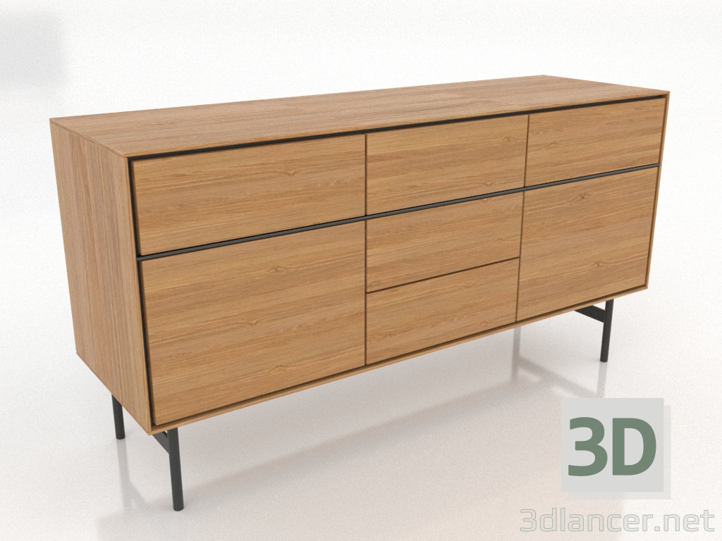 modello 3D Mobile 2 1600x500 mm (rovere naturale) - anteprima modello 3D Mobile 2 1600x500 mm (rovere naturale) - anteprima