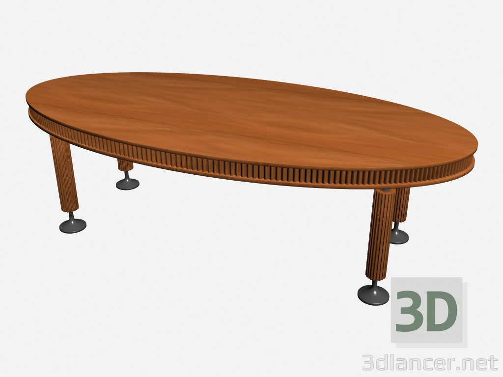 modello 3D Ovale tavolo ruthy - anteprima