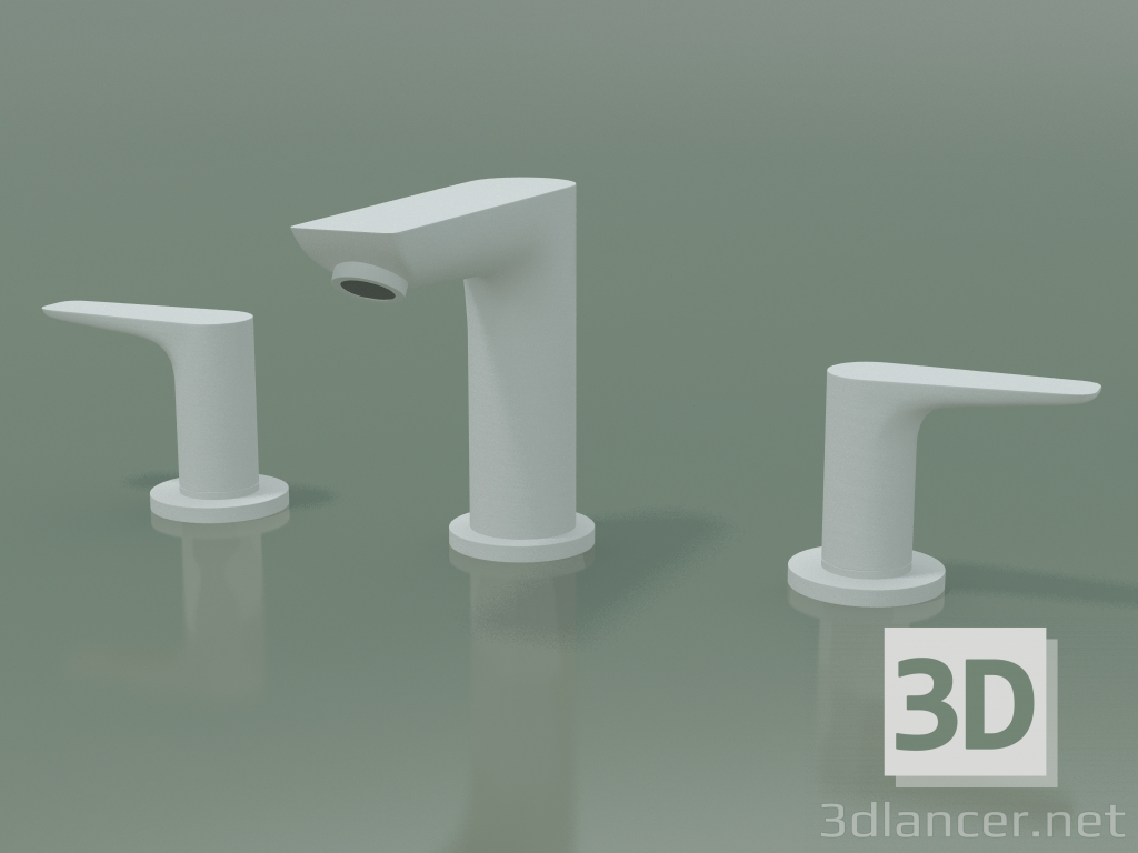 modello 3D Batteria lavabo 3 fori (71733700) - anteprima