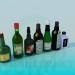 3D Modell Flaschen mit Alkohol - Vorschau