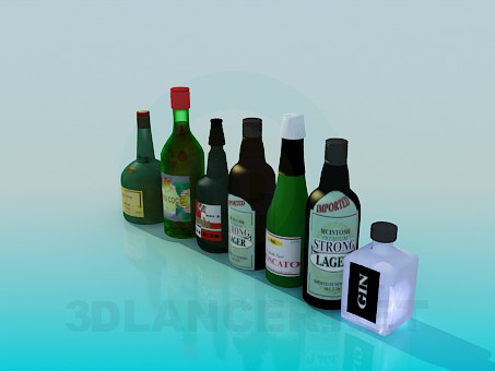 modelo 3D Botellas con alcohol - escuchar modelo 3D Botellas con alcohol - escuchar