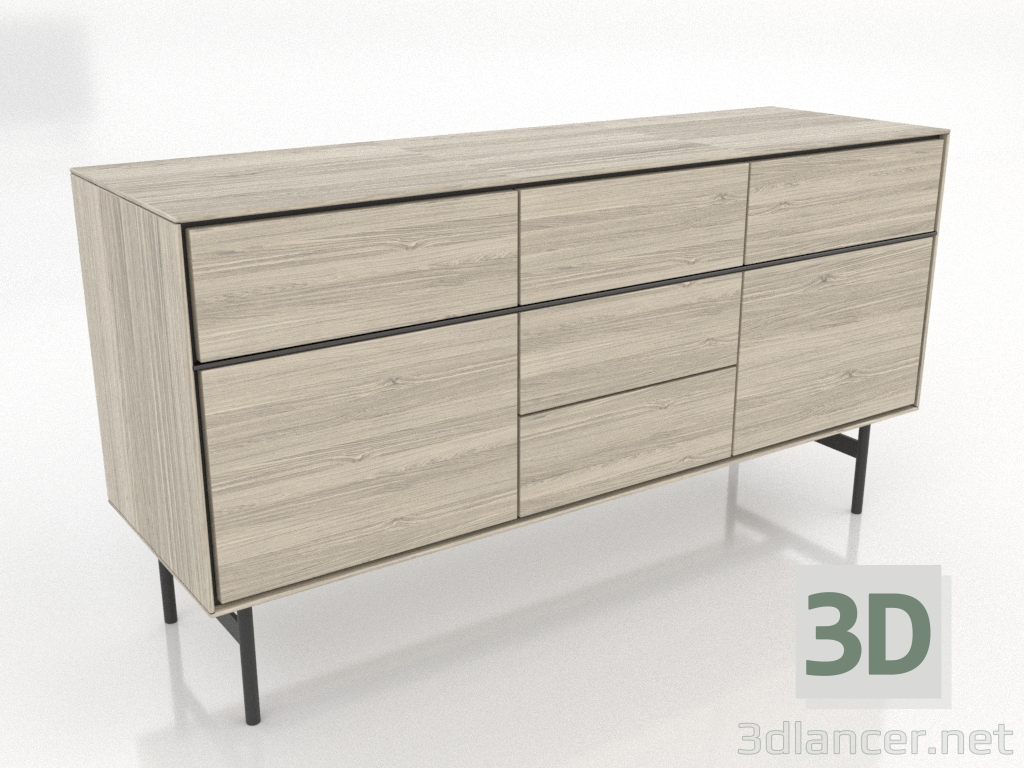 modello 3D Mobile 2 1600x500 mm (rovere schiarito) - anteprima modello 3D Mobile 2 1600x500 mm (rovere schiarito) - anteprima