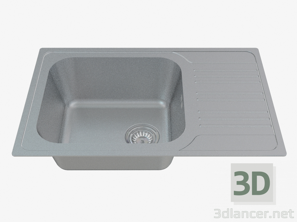 3d model Sink, 1 bowl with draining board - satin Xylo (ZEX 011B) - preview
