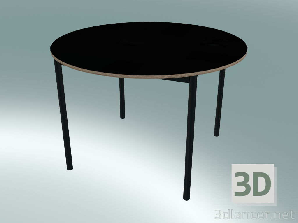 3d модель Стіл круглий Base ⌀110 cm (Black, Plywood, Black) – превью