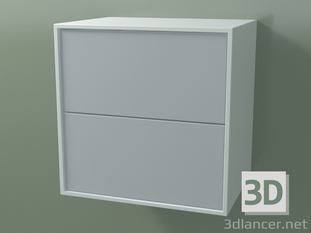 3D Modell Doppelbox (8AUACA01, Gletscherweiß C01, HPL P03, L 48, P 36, H 48 cm) - Vorschau