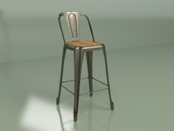 Semi-bar chair Marais with wooden seat (copper antique)