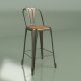 modèle 3D Chaise semi-bar Marais avec assise en bois (cuivre antique) - preview