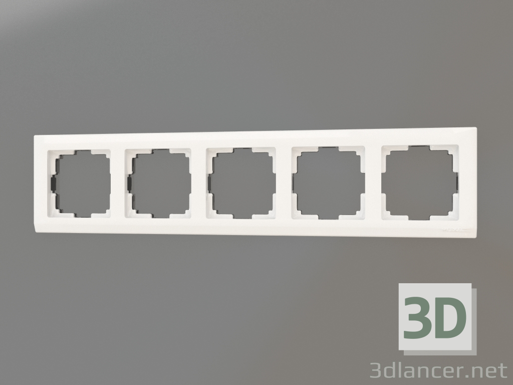 3D Modell Rahmen für 5 Pfosten Stark (weiß) - Vorschau