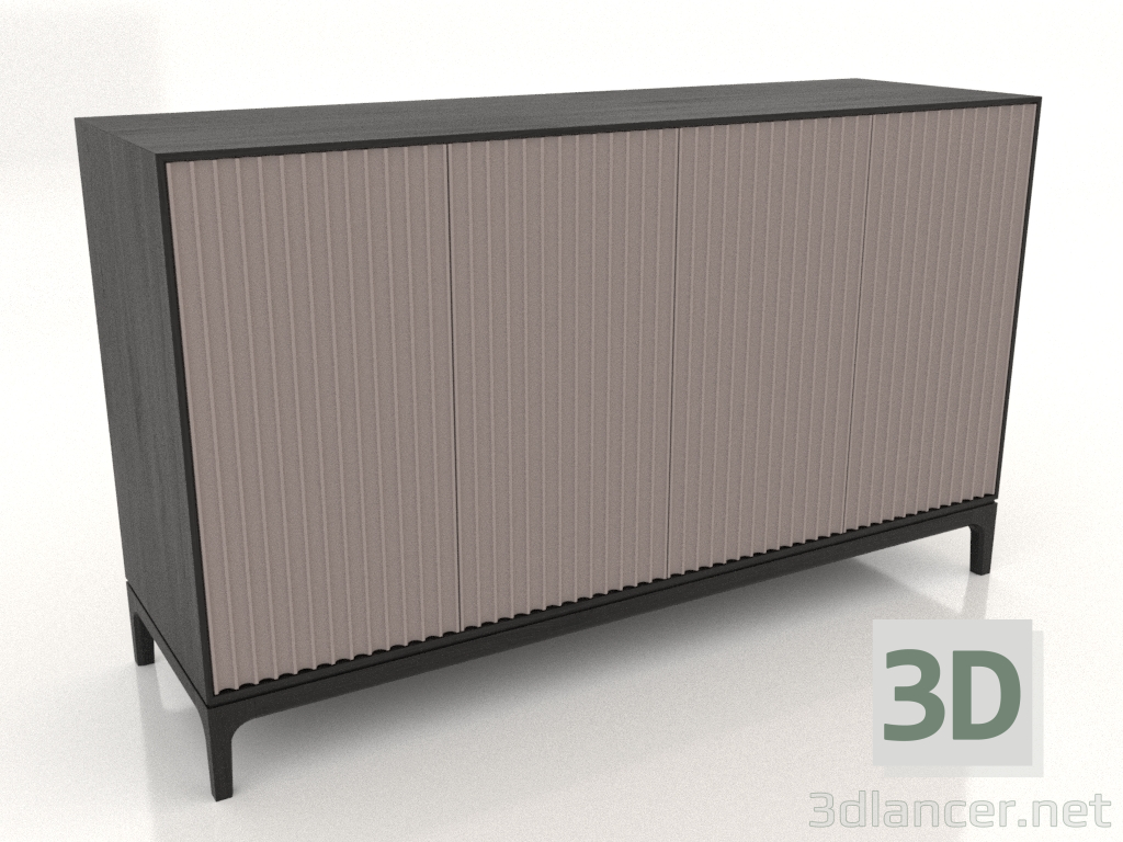 modello 3D Mobile TV FARGO con frontali fresati 1600x500x950 mm (platino, rovere nero, opzione 2) - anteprima modello 3D Mobile TV FARGO con frontali fresati 1600x500x950 mm (platino, rovere nero, opzione 2) - anteprima
