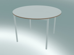 Tavolo tondo Base ⌀110 cm (Bianco, Compensato, Bianco)