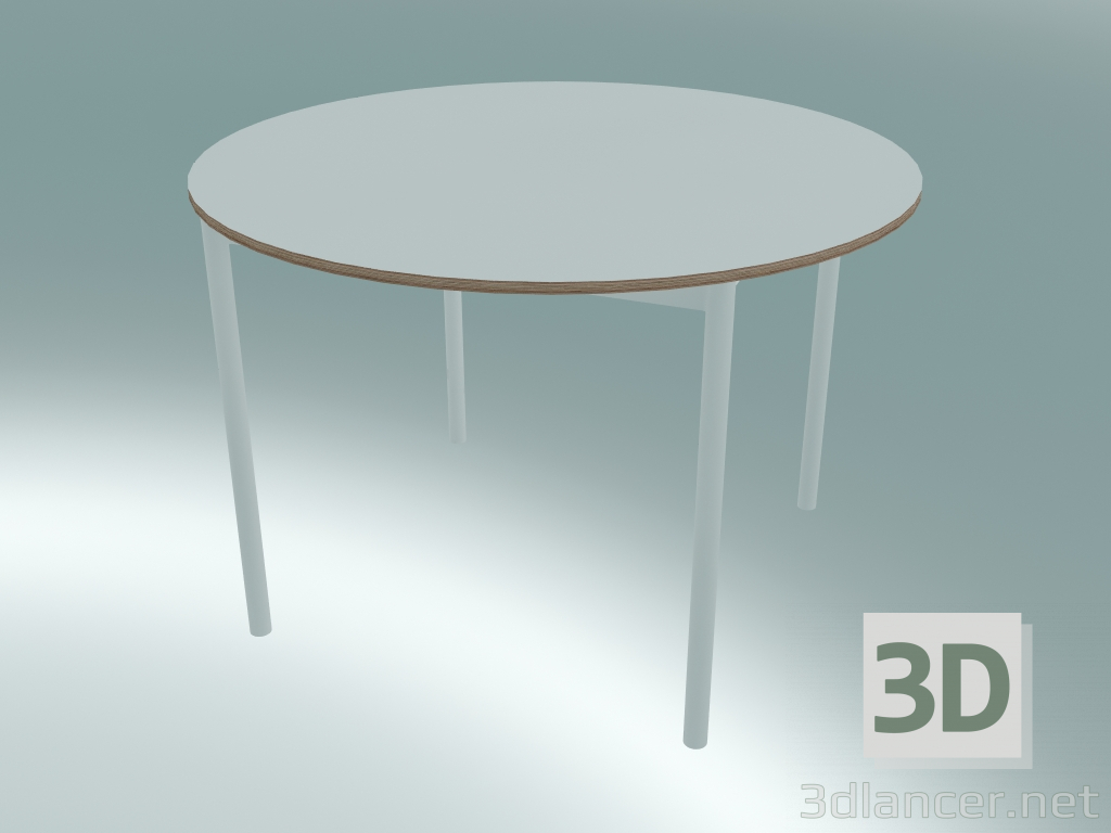 3D modeli Yuvarlak masa Tabanı ⌀110 cm (Beyaz, Kontrplak, Beyaz) - önizleme