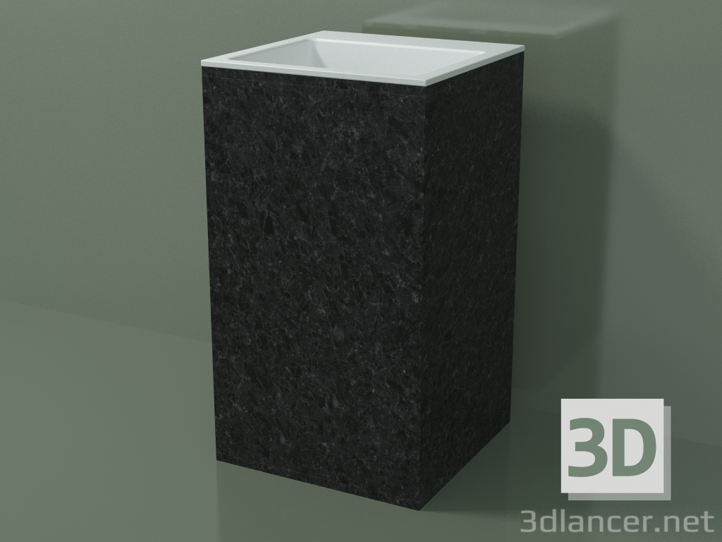 3D modeli Ayaklı lavabo (03R126303, Nero Assoluto M03, L 48, P 48, H 85 cm) - önizleme