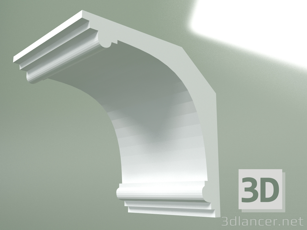modello 3D Cornicione in gesso (zoccolo a soffitto) KT206-1 - anteprima