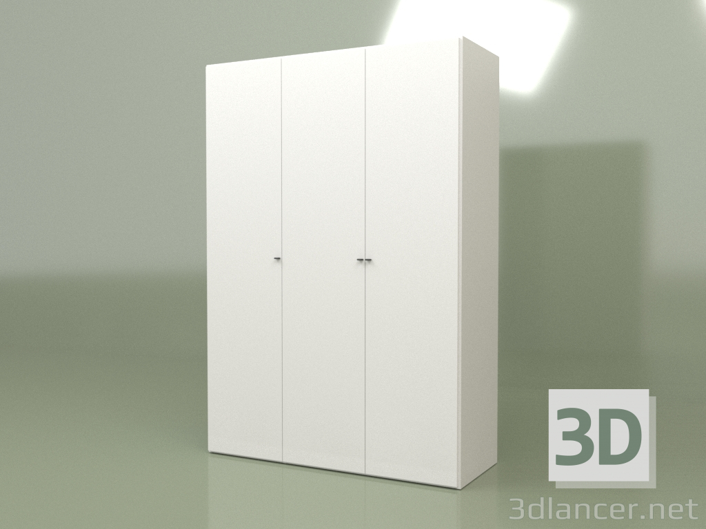 3 डी मॉडल अलमारी 3 दरवाजे एलएफ 130 (वाइट) - पूर्वावलोकन