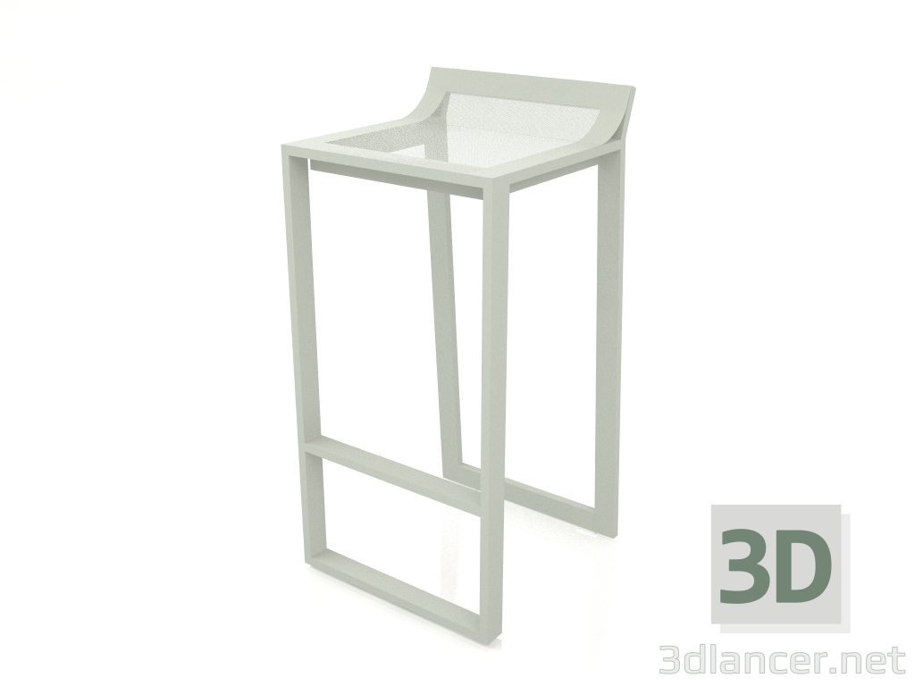 modello 3D Sgabello alto con schienale basso (Grigio cemento) - anteprima