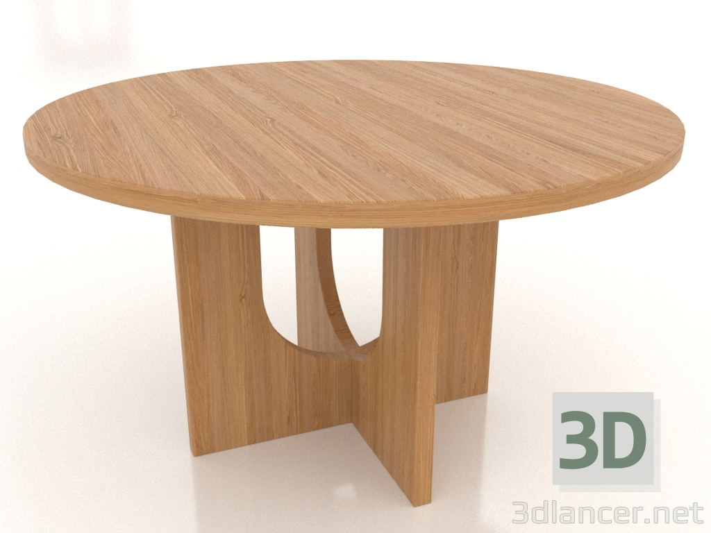 modello 3D Tavolo da pranzo ROUND Ø 1300 mm (rovere naturale) - anteprima