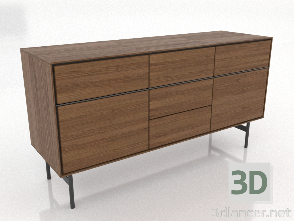 modello 3D Mobile 2 1600x500 mm (noce chiaro) - anteprima modello 3D Mobile 2 1600x500 mm (noce chiaro) - anteprima
