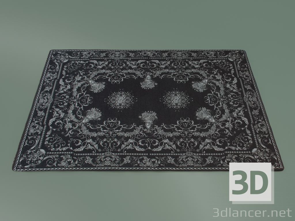 3d model Carpet Baroque (S34, Black-Silver) - preview