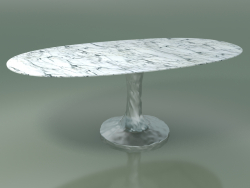 Oval yemek masası (138, Beyaz Carrara Mermer)
