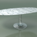 modèle 3D Table à manger ovale (138, marbre blanc de Carrare) - preview