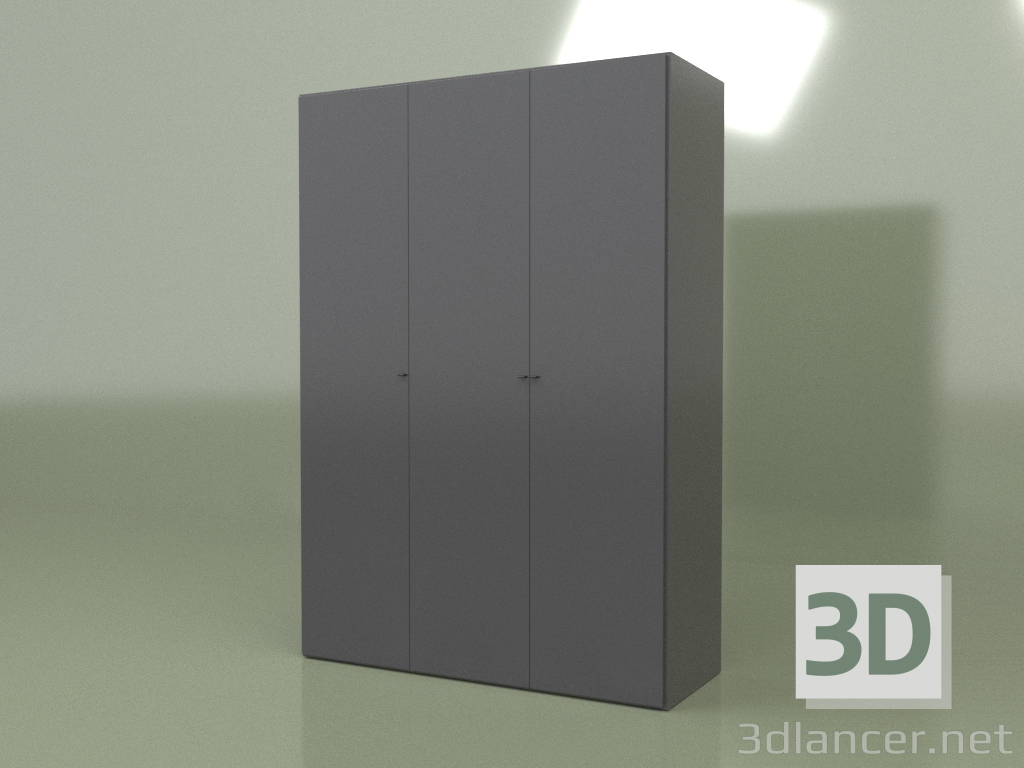 3D modeli 3 kapaklı gardırop Lf 130 (Antrasit) - önizleme