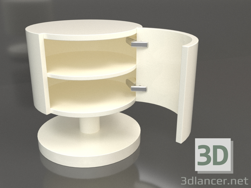 3 डी मॉडल खुले दरवाजे के साथ रात की मेज टीएम 08 (डी = 450x500, सफेद प्लास्टिक रंग) - पूर्वावलोकन