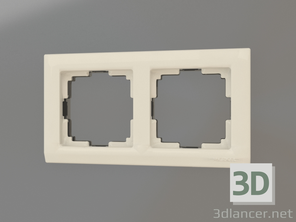 3D Modell Rahmen für 2 Pfosten Stark (Elfenbein) - Vorschau