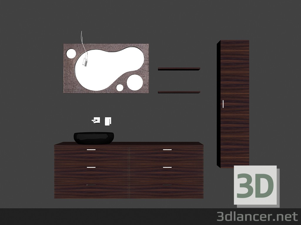 3d model Modular system for bathroom (song) (17) - preview