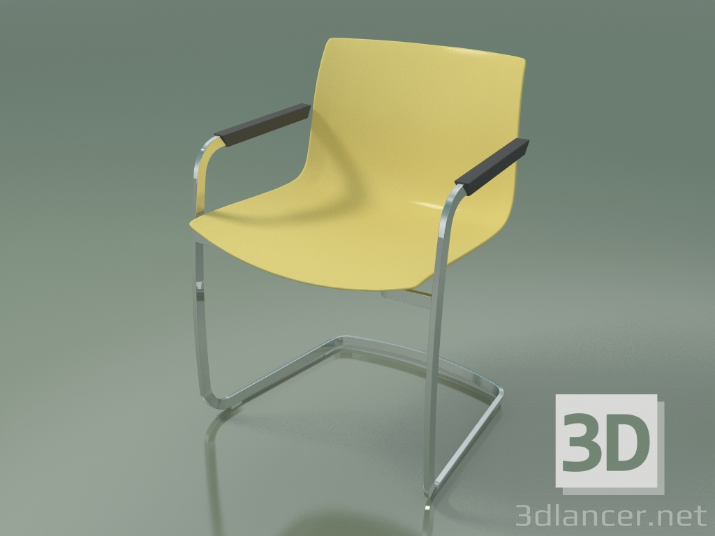 3d model Chair 2089 (on the console, with armrests, polypropylene PO00415) - preview