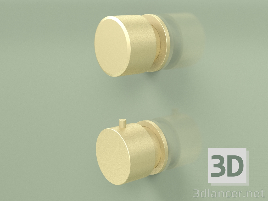 3d model Thermostatic mixer set with shut-off valves (16 48 0, OC) - preview