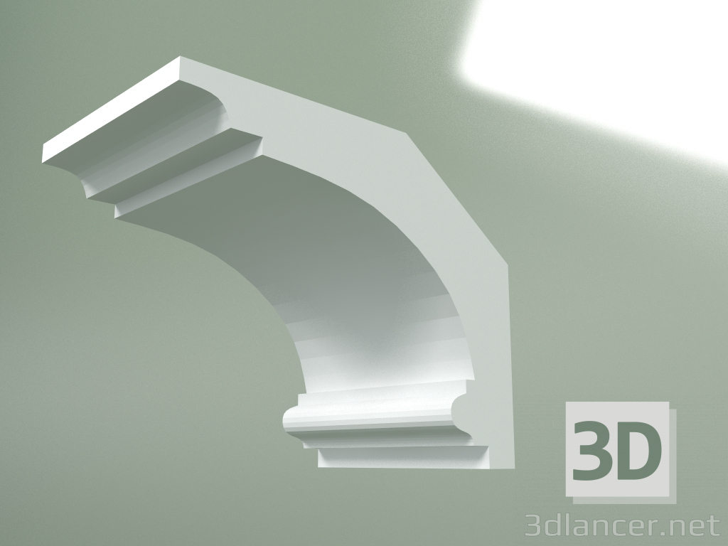 modello 3D Cornicione in gesso (zoccolo a soffitto) KT210 - anteprima