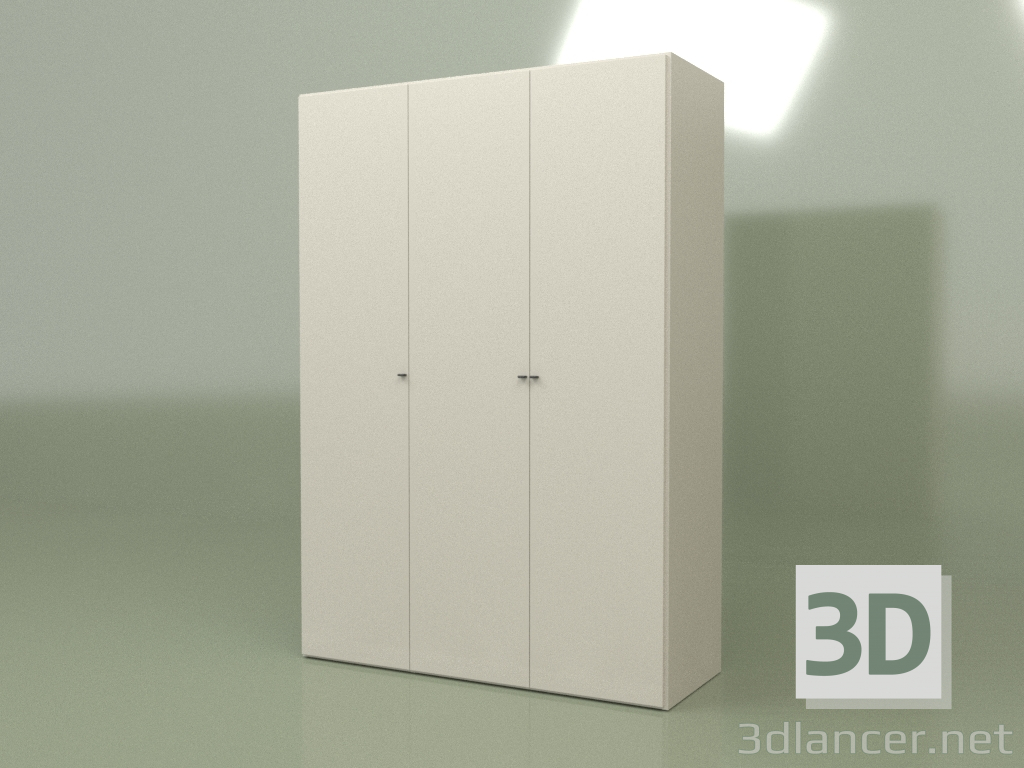 3D modeli 3 kapaklı gardırop Lf 130 (Kül) - önizleme