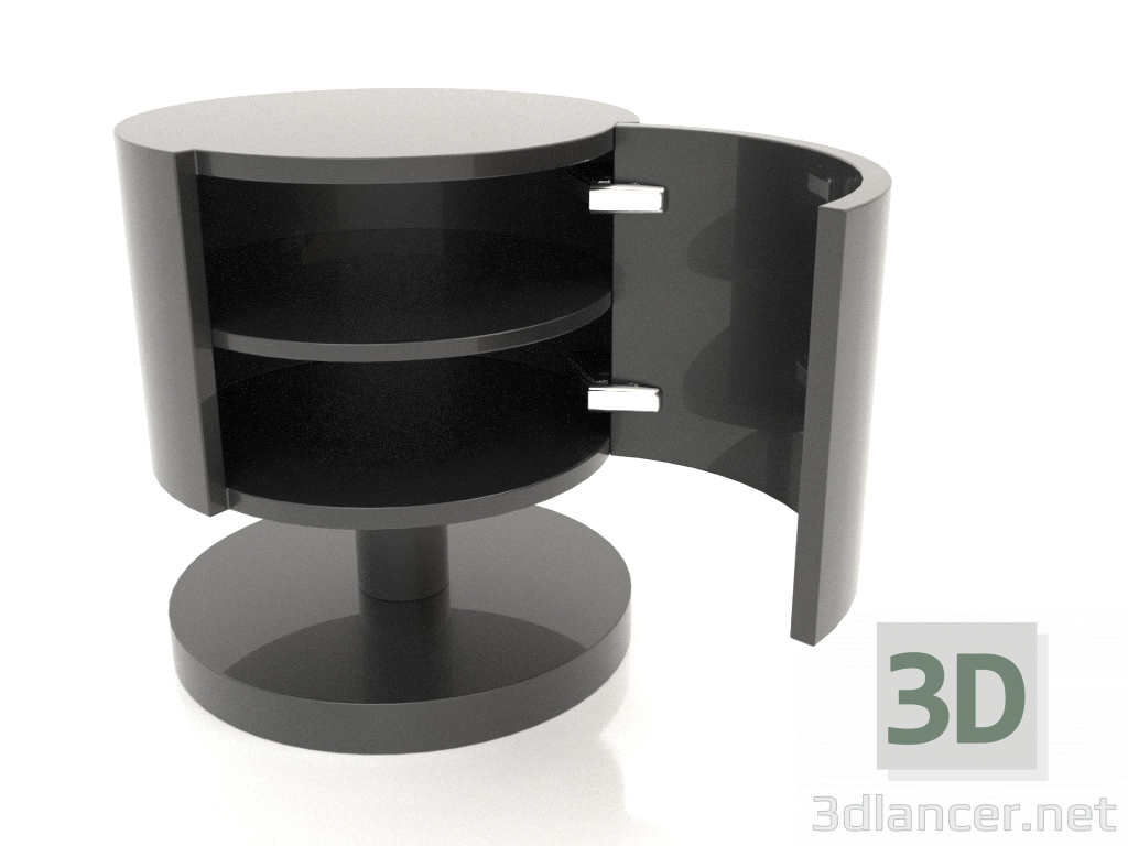 3D Modell Nachttisch mit offener Tür TM 08 (D=450x500, schwarze Kunststofffarbe) - Vorschau