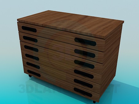 3d model Narrow with narrow chest of drawers - preview 3d model Narrow with narrow chest of drawers - preview