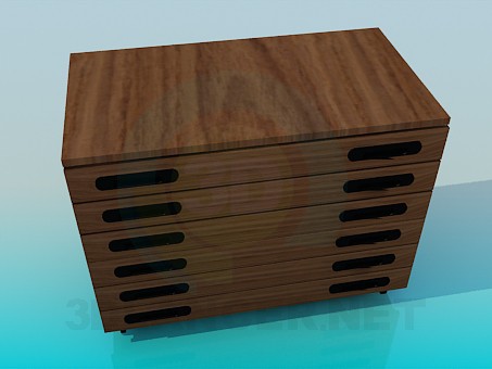 3d model Narrow with narrow chest of drawers - preview 3d model Narrow with narrow chest of drawers - preview