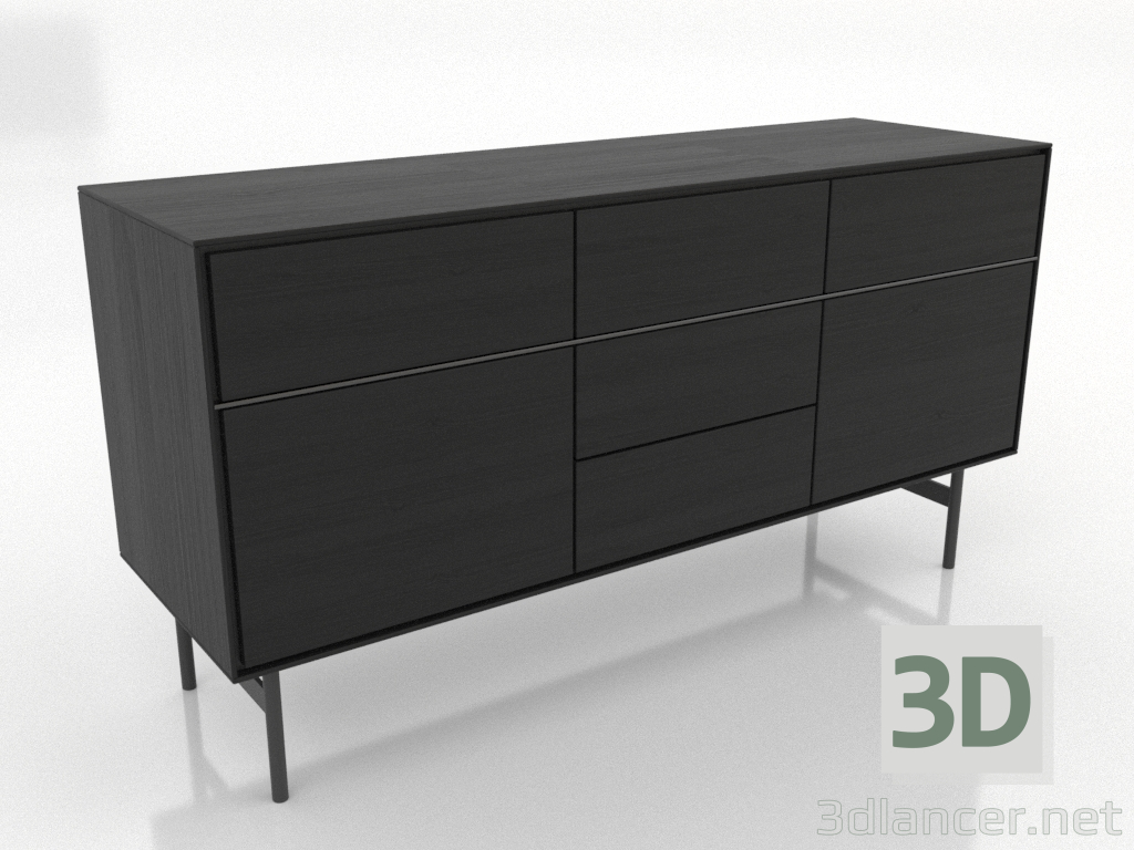 3d модель Тумба 2 1600х500 мм (чорний RAL 9005) – превью 3d модель Тумба 2 1600х500 мм (чорний RAL 9005) – превью