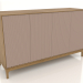 3D modeli TV sehpası FARGO frezelenmiş cepheli 1600x500x950 mm (bej, doğal meşe, seçenek 2) - önizleme