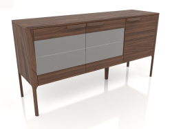 Buffet com acabamento em folheado de nogueira (160x45x81,6 cm)