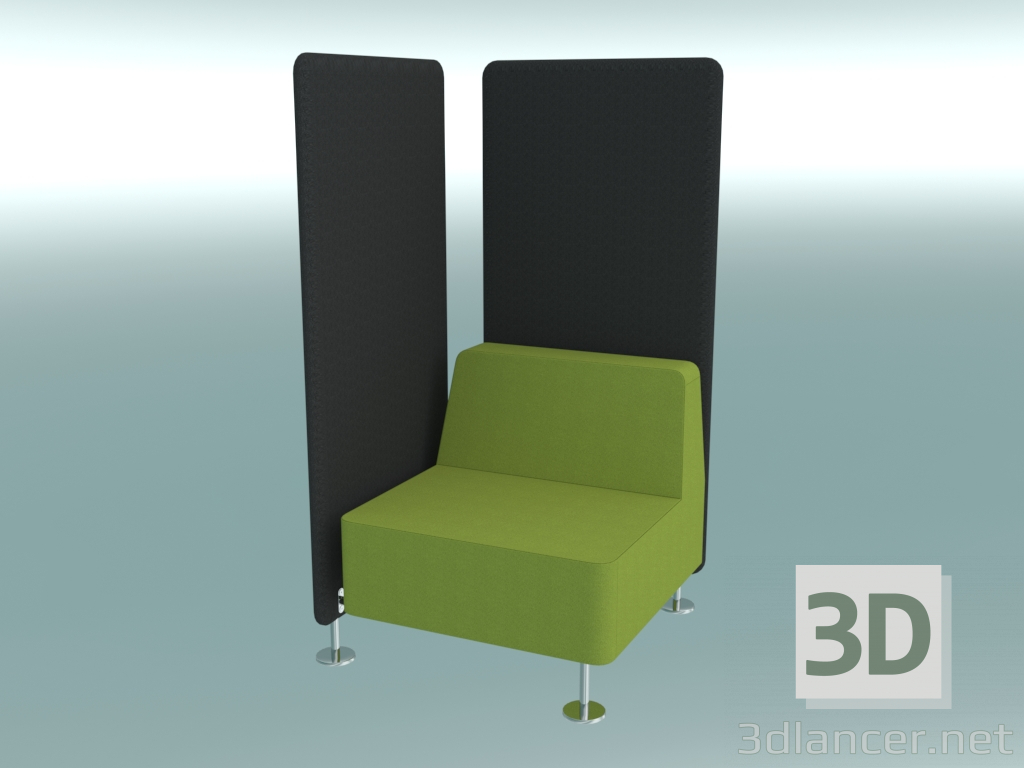 3D Modell Sessel, verbindet mit 2 Trennwänden (22) - Vorschau