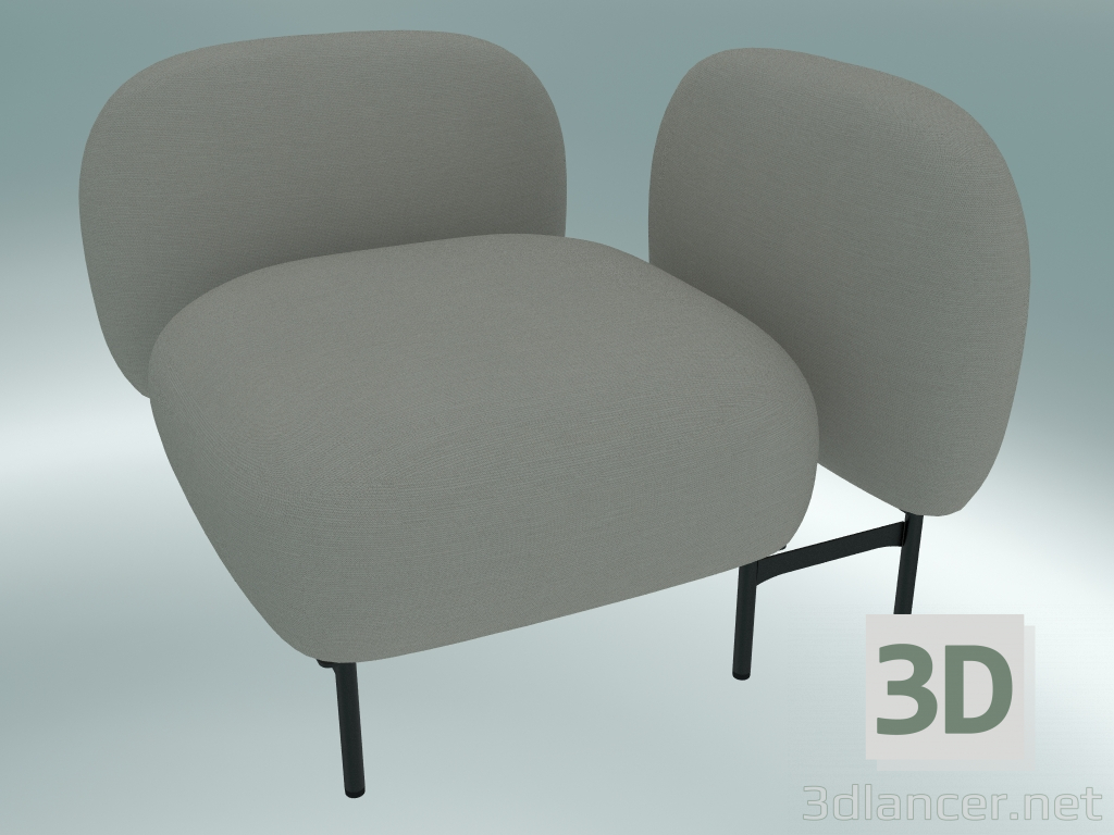 modello 3D Sistema di sedili componibili Isole (NN1, sedile con schienale basso, bracciolo sinistro) - anteprima