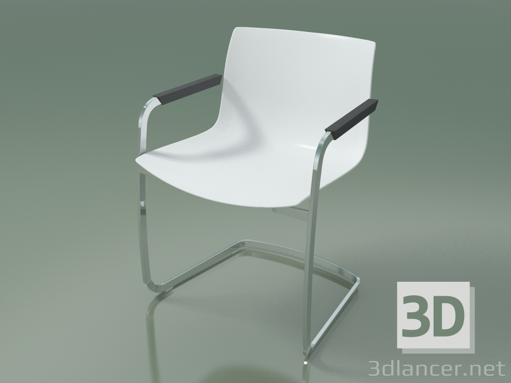 modèle 3D Chaise 2089 (sur la console, avec accoudoirs, polypropylène PO00401) - preview