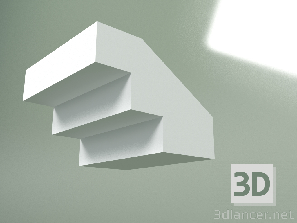 3D modeli Alçı korniş (tavan kaidesi) KT213 - önizleme